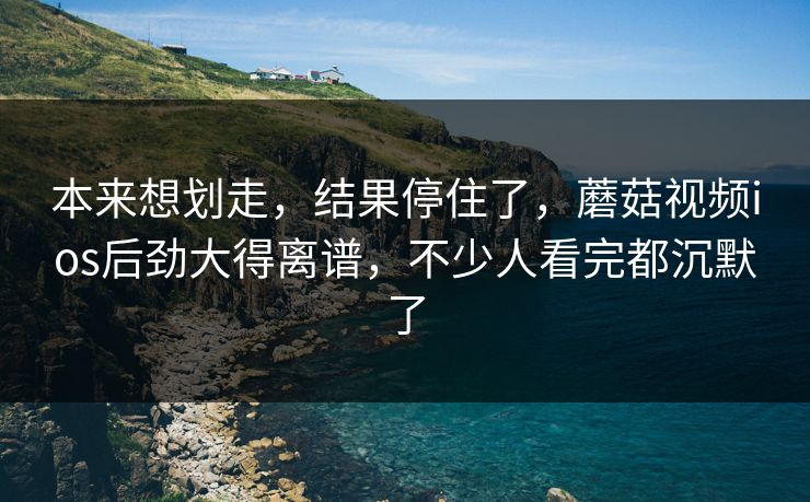 本来想划走，结果停住了，蘑菇视频ios后劲大得离谱，不少人看完都沉默了