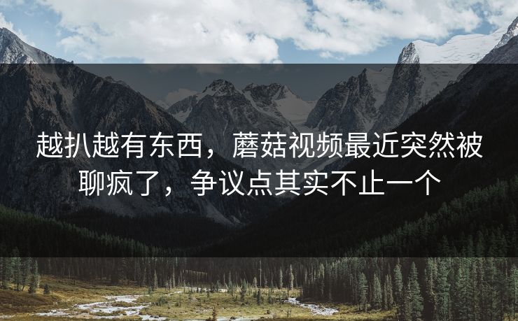 越扒越有东西，蘑菇视频最近突然被聊疯了，争议点其实不止一个