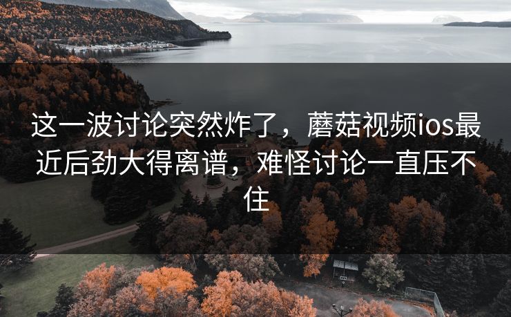 这一波讨论突然炸了，蘑菇视频ios最近后劲大得离谱，难怪讨论一直压不住