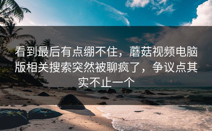看到最后有点绷不住，蘑菇视频电脑版相关搜索突然被聊疯了，争议点其实不止一个