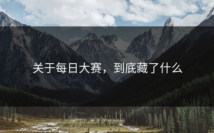 关于每日大赛，到底藏了什么
