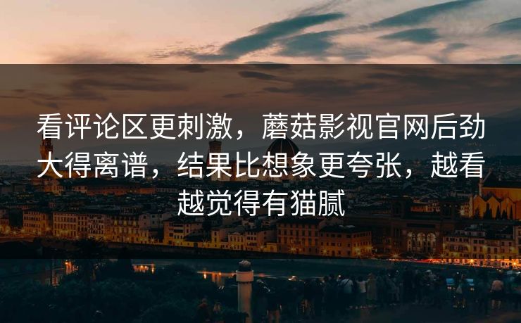 看评论区更刺激，蘑菇影视官网后劲大得离谱，结果比想象更夸张，越看越觉得有猫腻