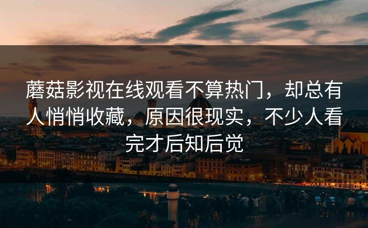 蘑菇影视在线观看不算热门，却总有人悄悄收藏，原因很现实，不少人看完才后知后觉