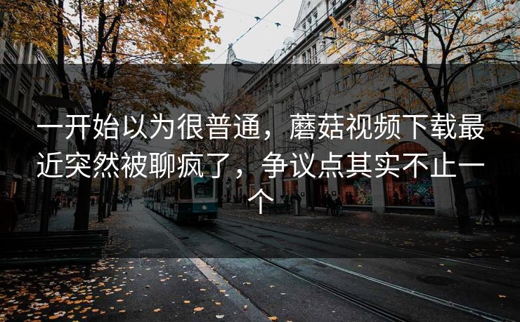 一开始以为很普通，蘑菇视频下载最近突然被聊疯了，争议点其实不止一个